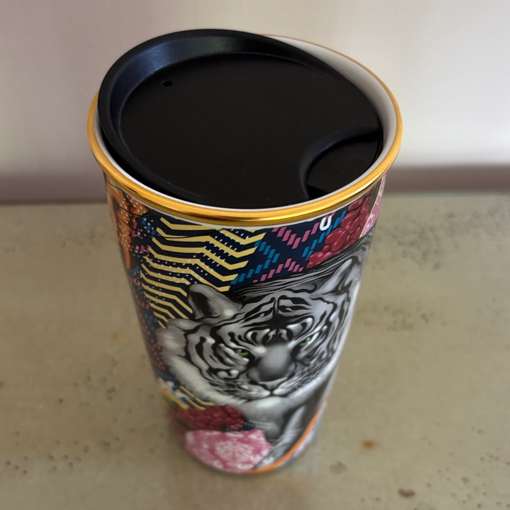 Starbucks - Tristan Eaton Limited Sumatra Tiger Ceramic Travel Cup/Tumbler  NEW - Picture 4 of 7